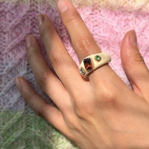 Retro candy color gemstone acrylic ring🍬